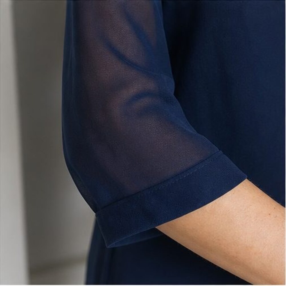 Navy Ruffle Blouse - Picture 5 of 6